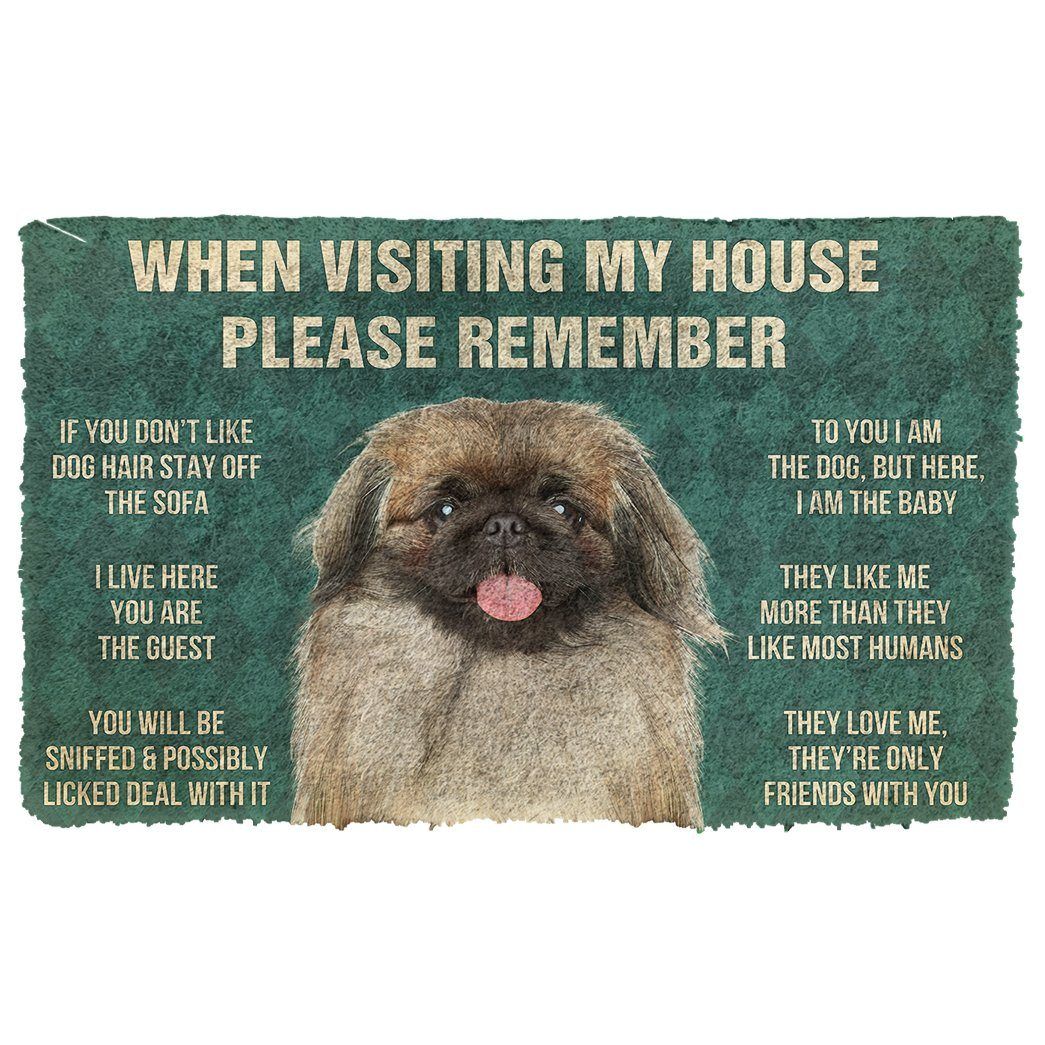 Gearhumans 3D Please Remember Pekingese House Rules Custom Doormat