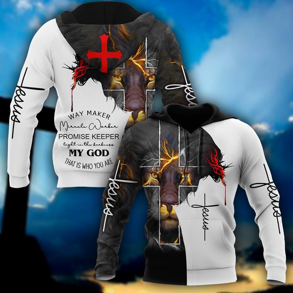 Jesus Christ Lion Way Maker Miracle Worker 3D Printed Hoodie, T-Shirt For Men And Women
