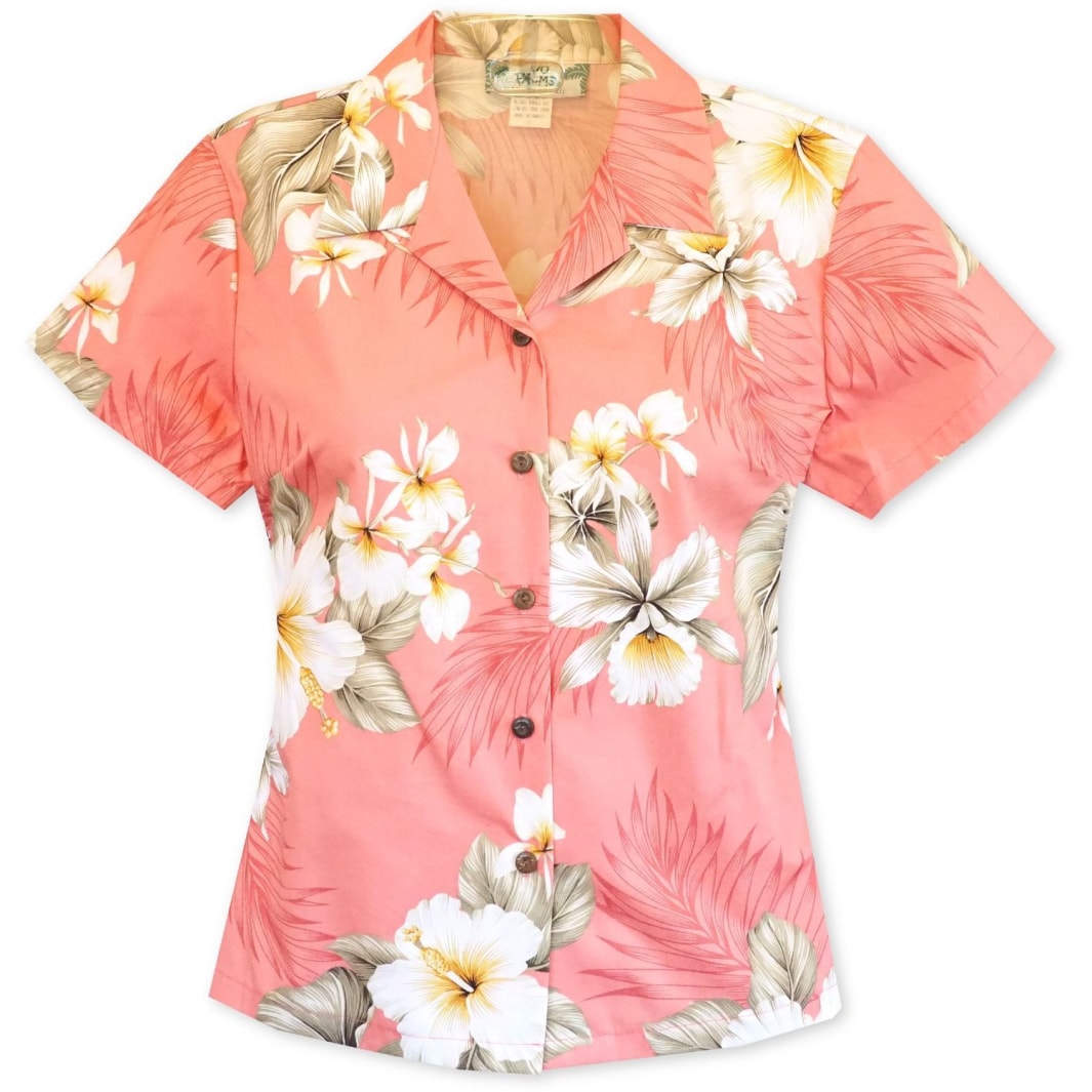 Hibiscus Joy Pink Hawaii Lady Blouse Ha8551