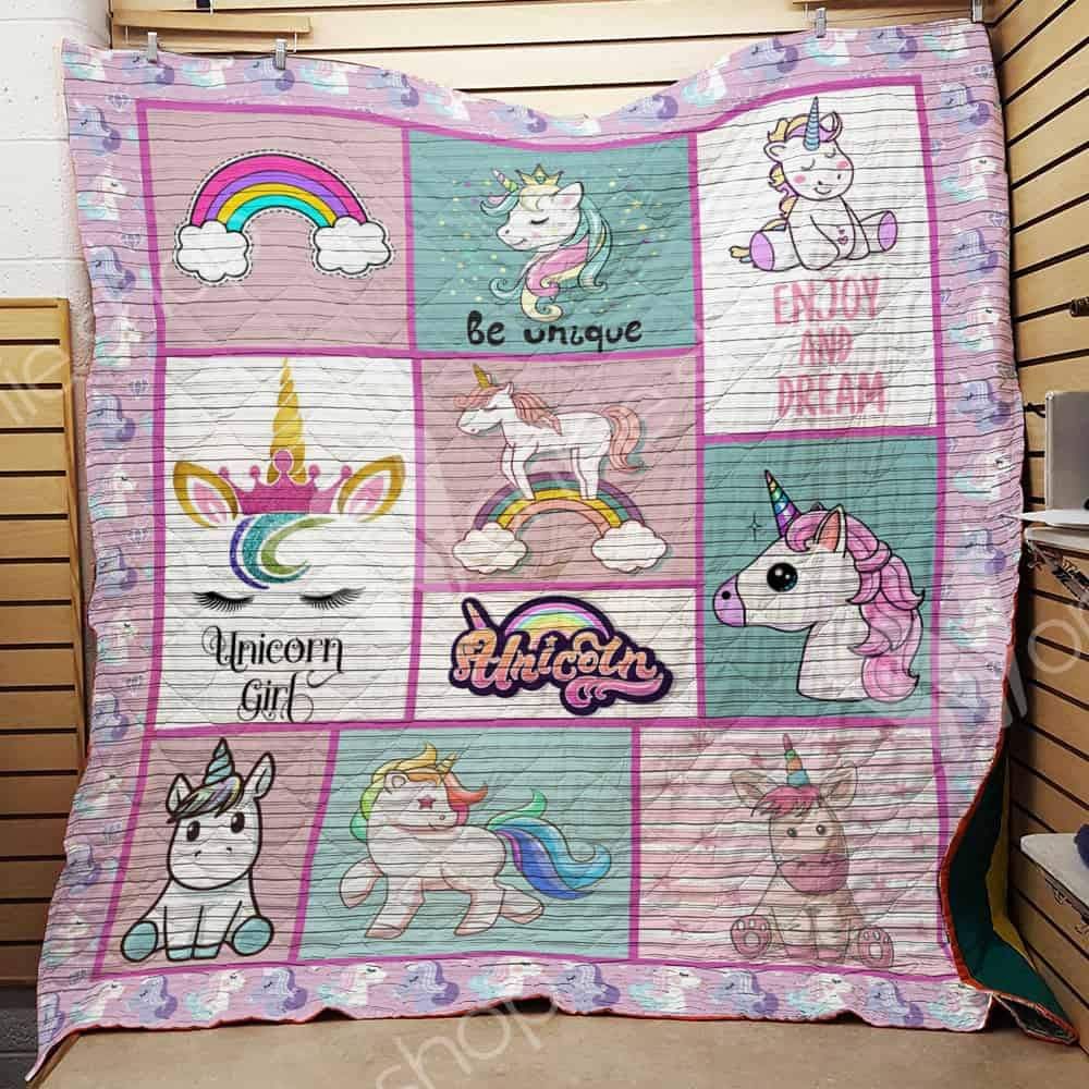 Enjoy and dream unicorn 3D Quilt Blanket HGM1