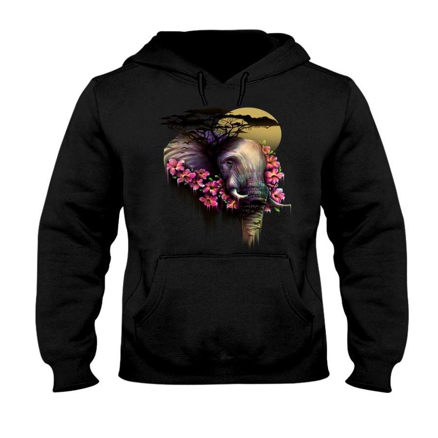 I Love Elephant Beautiful Flower Gift Hoodie