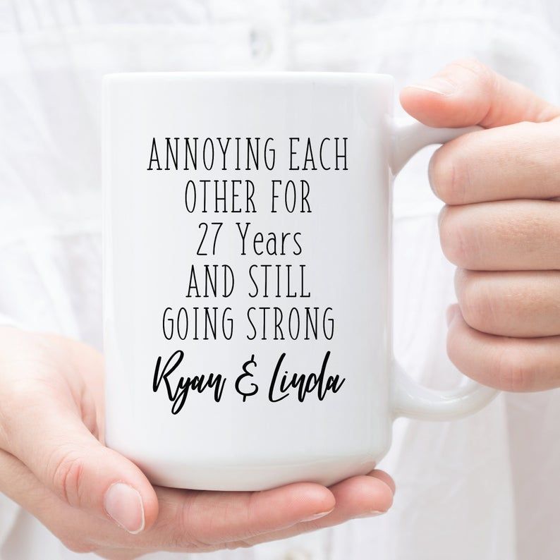 Personalized 27Th Wedding Anniversary Gifts Mug For Couple, Girlfriend ...