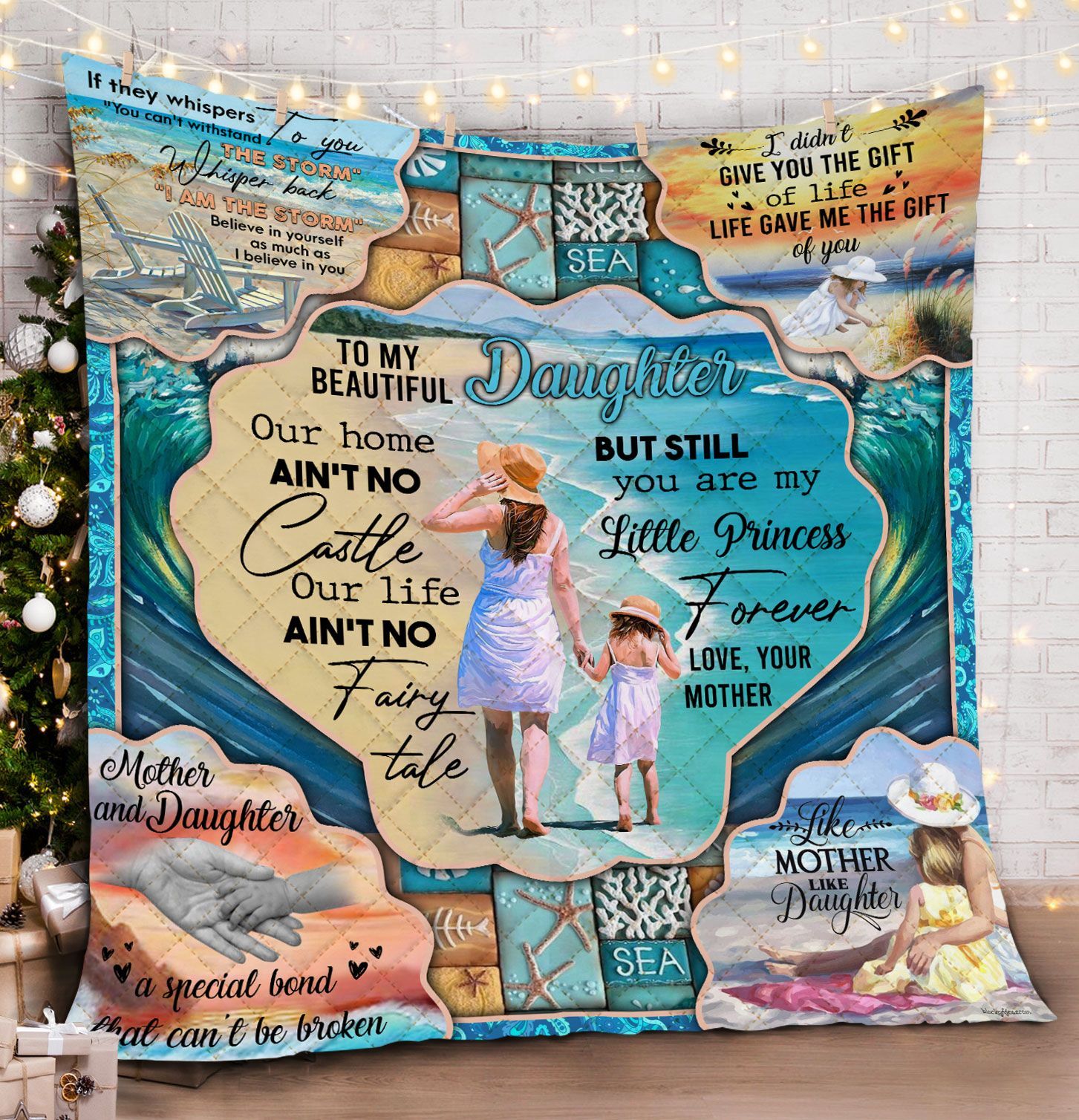 To My Beautiful Daughter, Beach Life Quilt Blanket