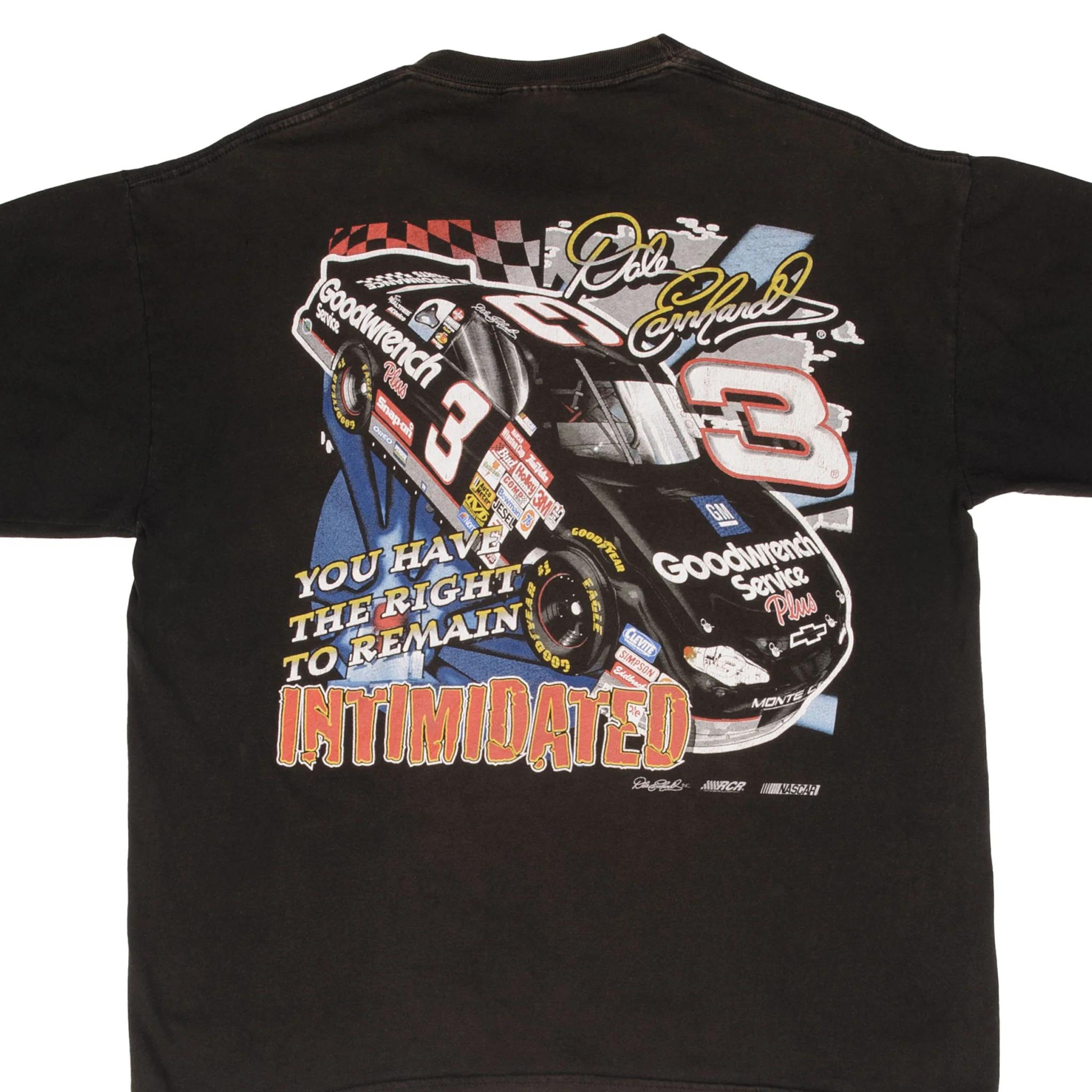 CAMISETA ANTIGUA DE NASCAR DE DALE EARNHARDT N__ 3 INTIMIDADA DE LOS A_OS 90_ TALLA GRANDE 2SIDE