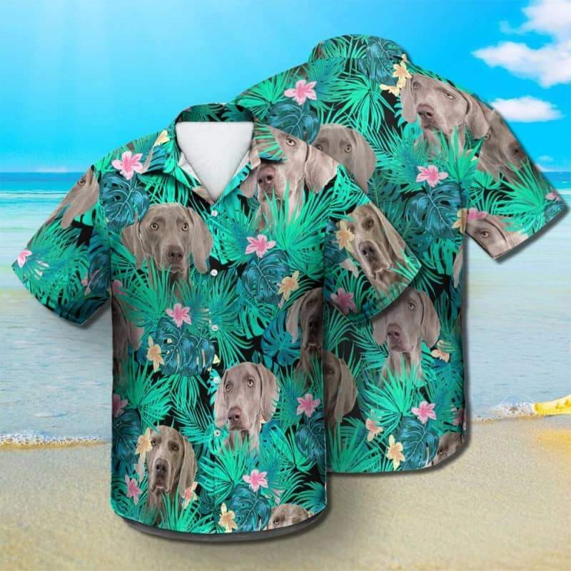 Felacia Weimaraner Summer Leaves Hawaii Shirt Ha10449