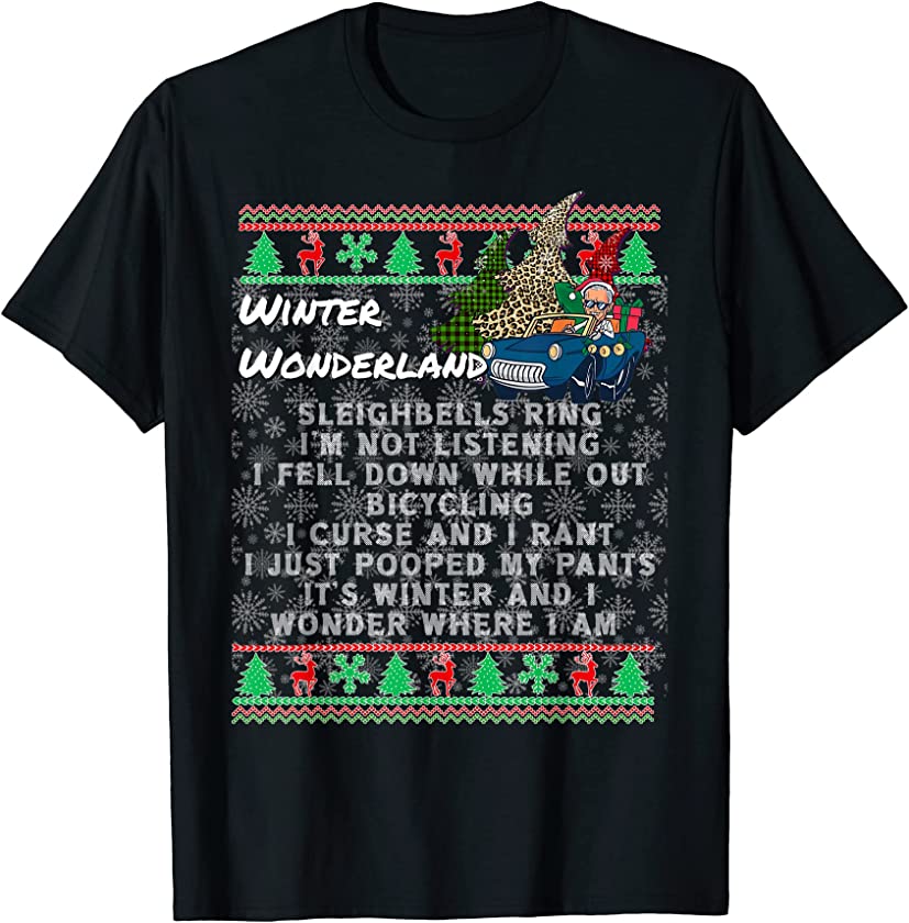 Winter Wonderland Biden Carol Trump Ugly Christmas Sweater T-Shirt