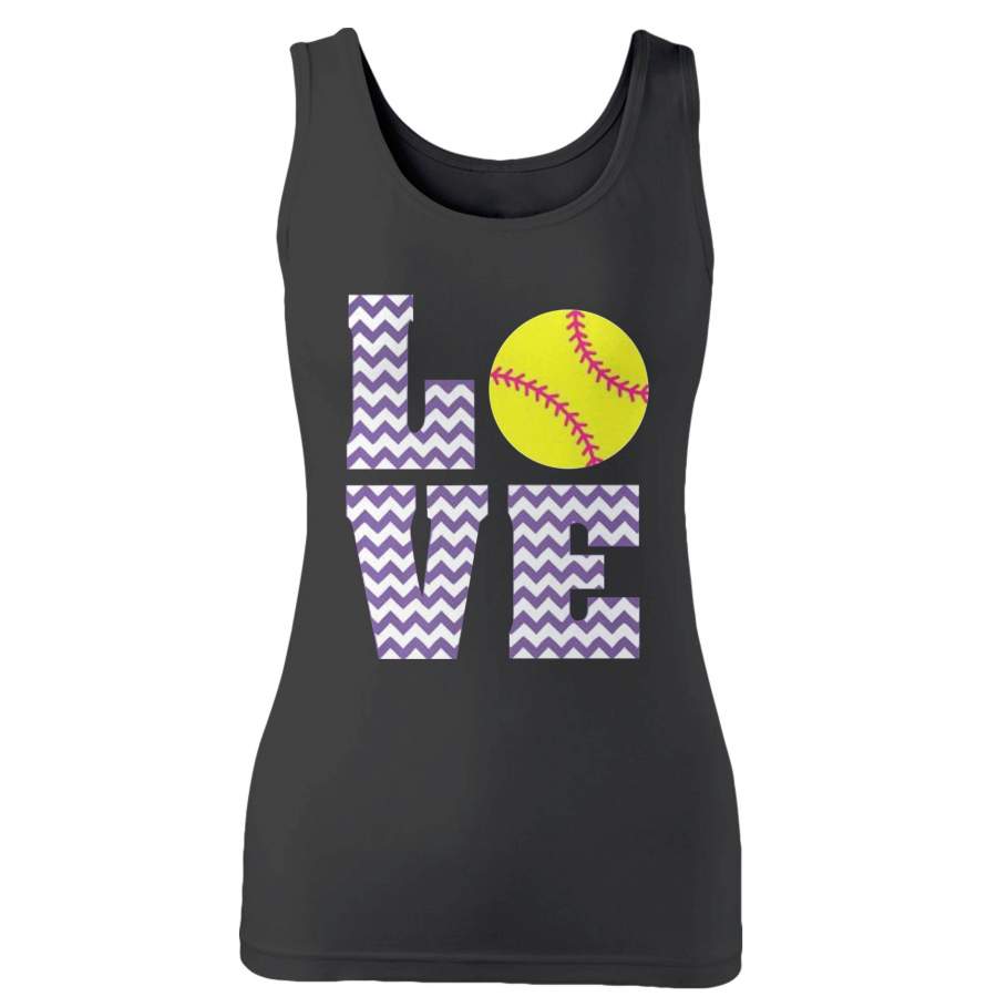 Love Softball Chevron Woman’s Tank Top