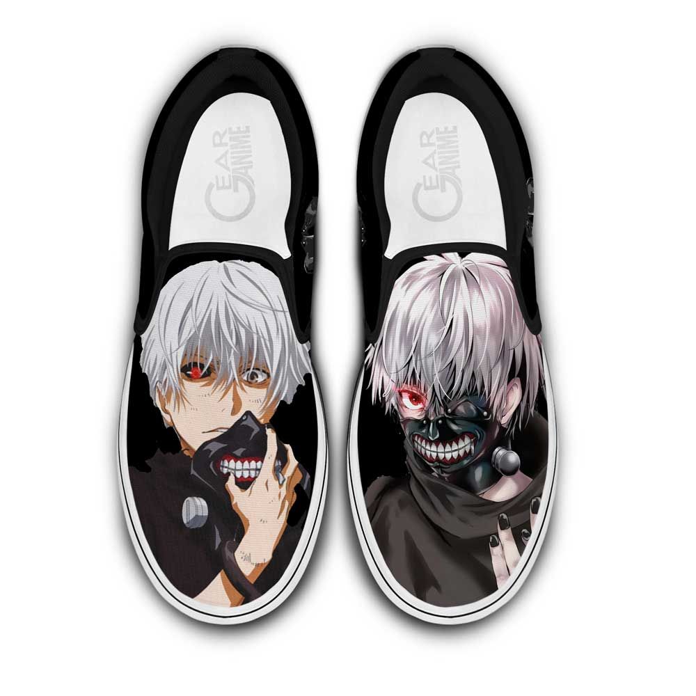Ken Kaneki Slip On Sneakers Custom Anime Tokyo Ghoul Shoes Unisex Men Women