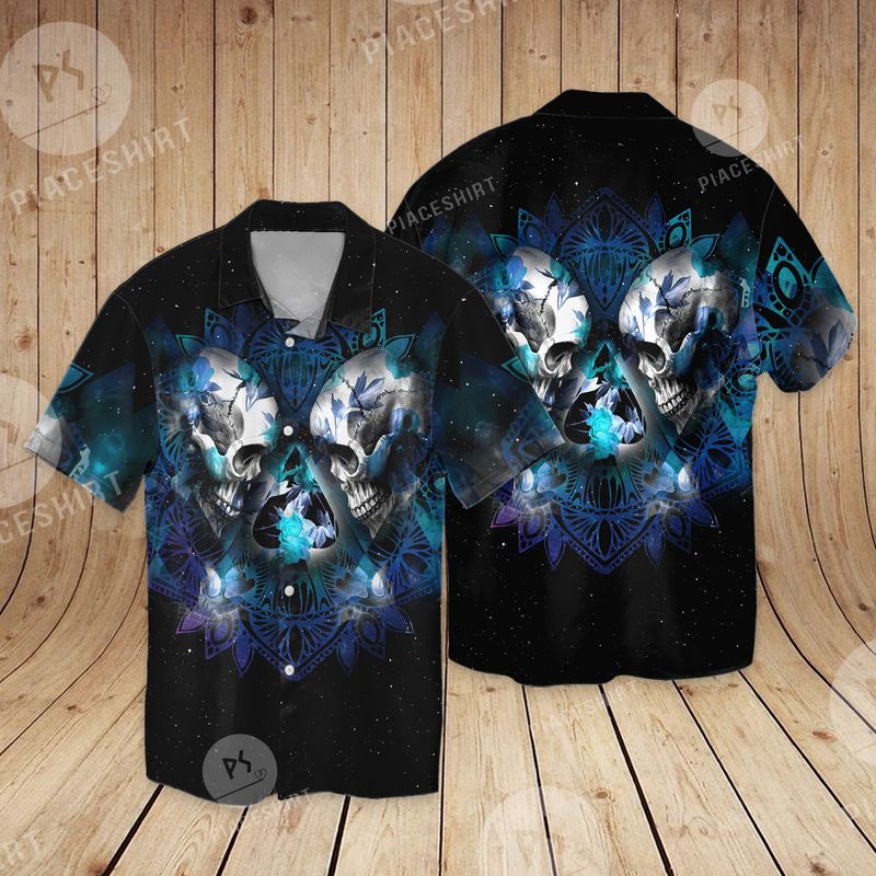 Flora Skull Couple Fashionable Full Print Hawaii Shirt Ha11680