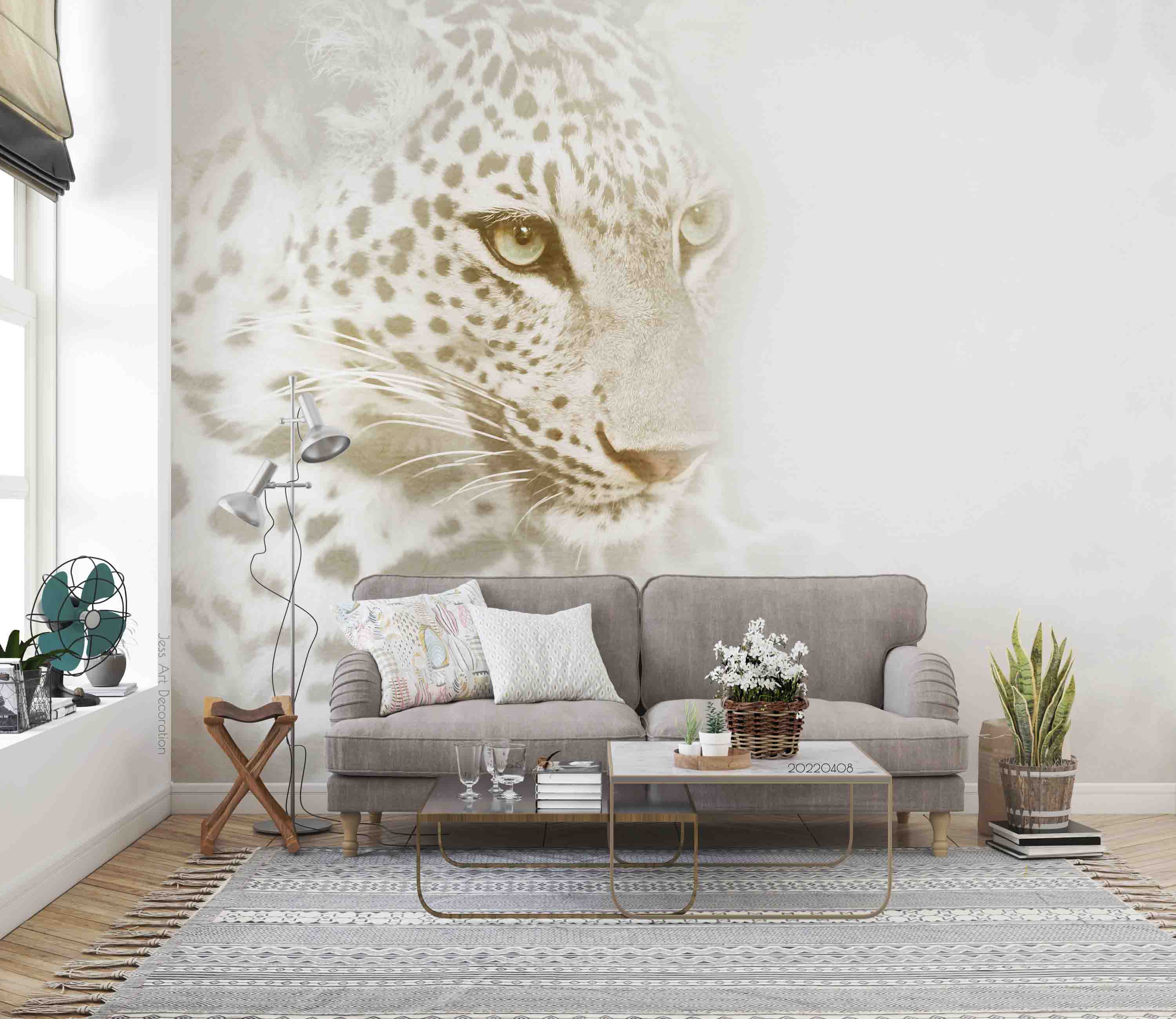 3D Forest King Leopard Avatar Wall Mural Wallpaper Gd 3873