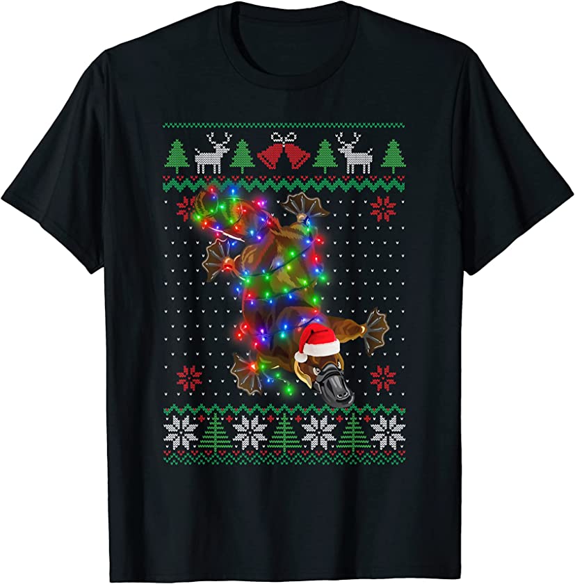 Platypus Animal Ugly Sweater Christmas Puppy Animal Lover T-Shirt