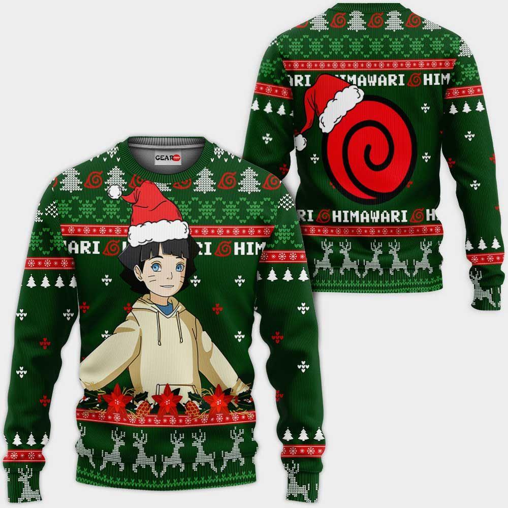 Himawari Uzumaki Ugly Christmas Sweater Custom Boruto Anime Xmas Gifts