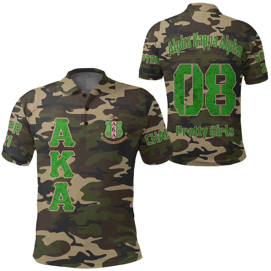 (Custom) Africa Zone Polo Shirt – Alpha Kappa Alpha Camouflage Polo Shirts A31