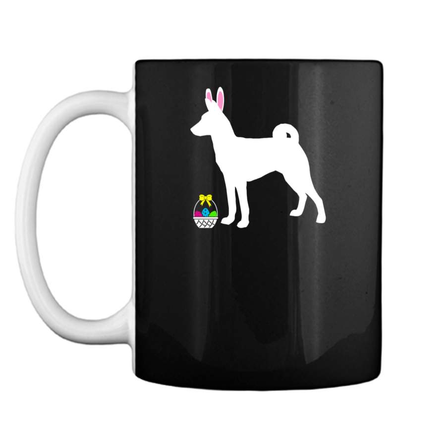 Basenji Easter Bunny Dog Silhouette T-Shirt Mug