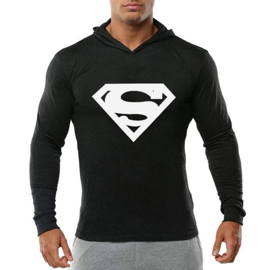 Clothing Sweatshirts Men Long Sleeve Gyms Tops Hoodies Sporting Sweatshirt Workout Tracksuit Cotton Superman T-shirt