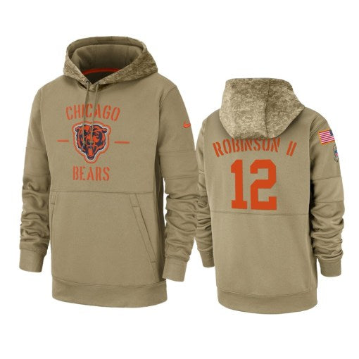 Chicago Bears Allen Robinson Ii Tan 2019 Salute To Service Sideline Therma Pullover Hoodie