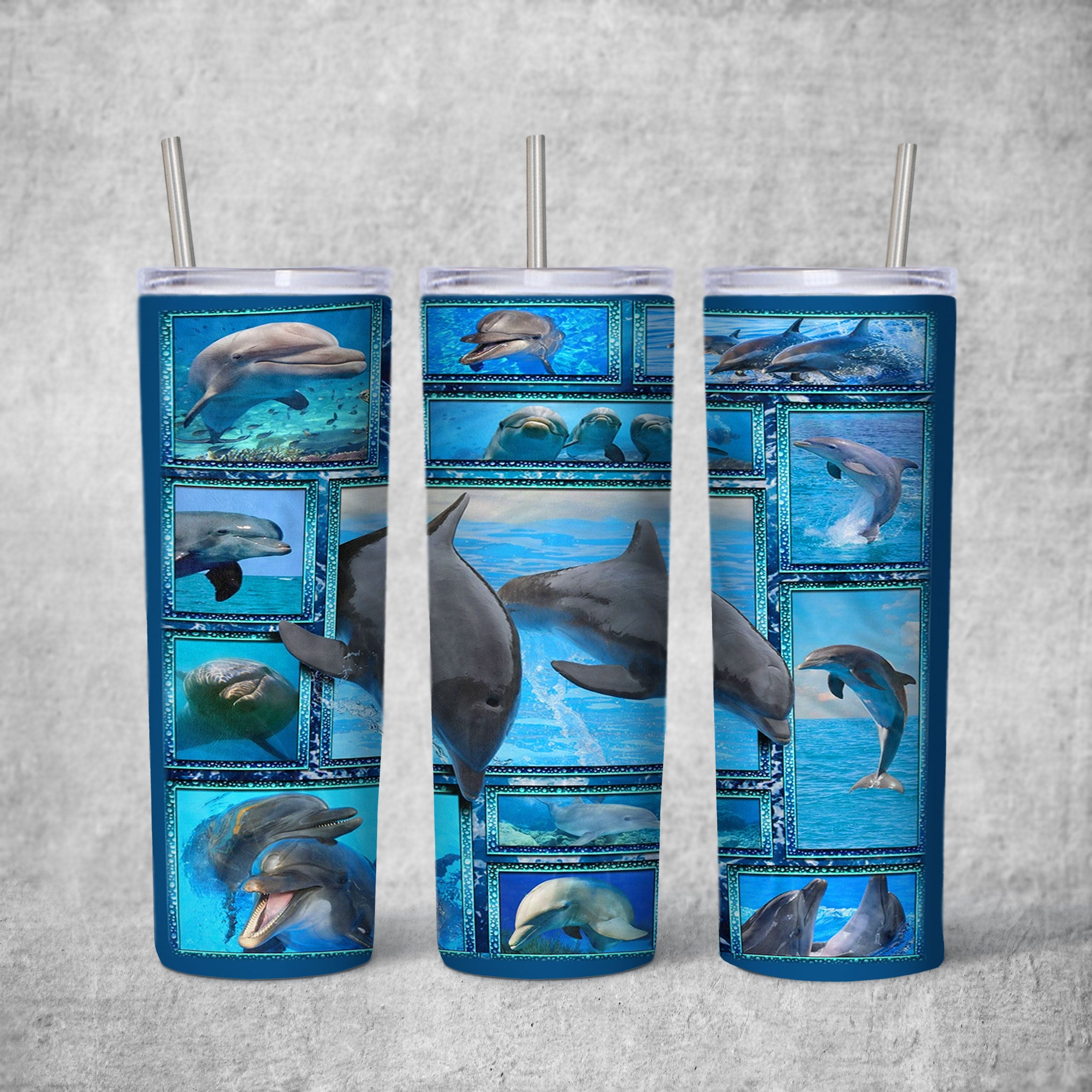 Custom Tumbler 3D Dolphin Perfect Gift Idea – Stainless Steel Tumbler (20Oz)