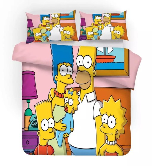 Anime The Simpsons Homer J Simpson 16 Duvet Cover Pillowcase Home Decor 3D Bedding Set