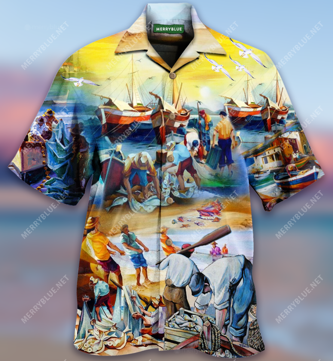 Amazing Morning In The Fishing Village Unisex Hawaii Shirt Ha76814