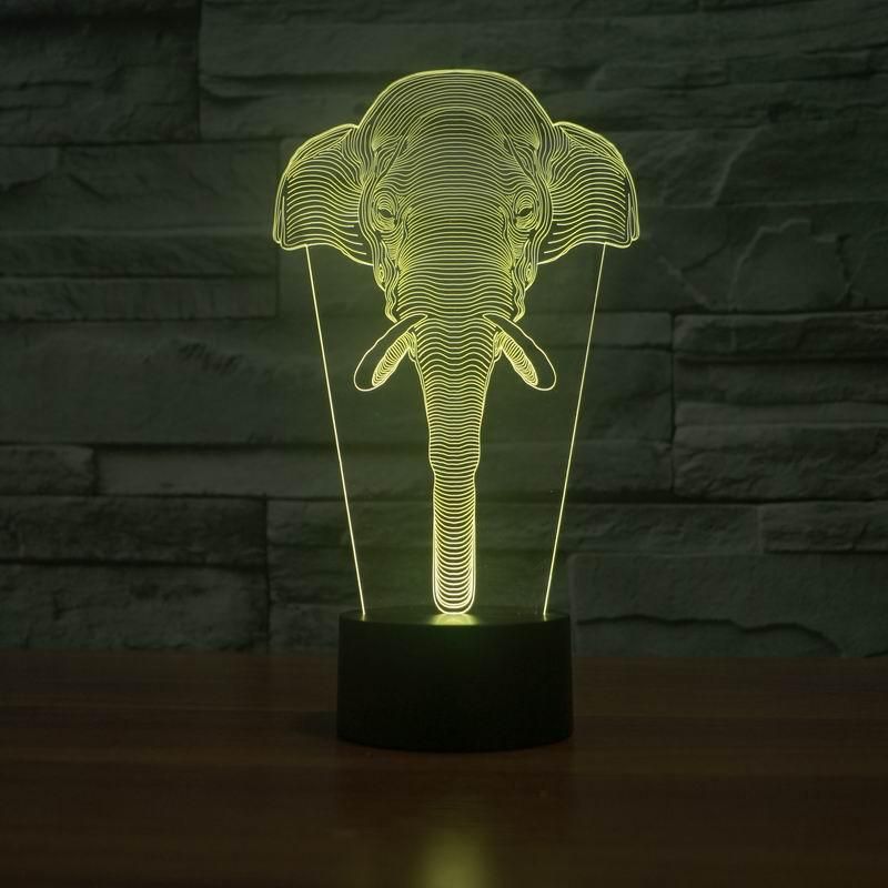 Fully Grown Elephant Design 3D Illusion Night Light Led Light