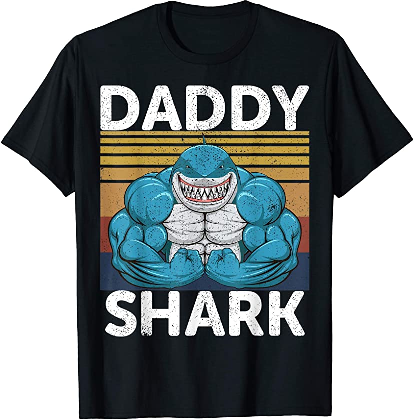 Vintage Daddy Shark – Matching Family Shark T-Shirt