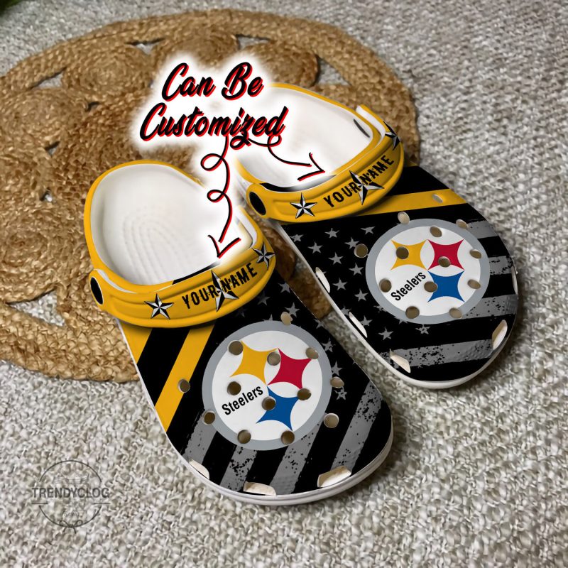 Football Personalized PSteelers American Flag Clog Shoes