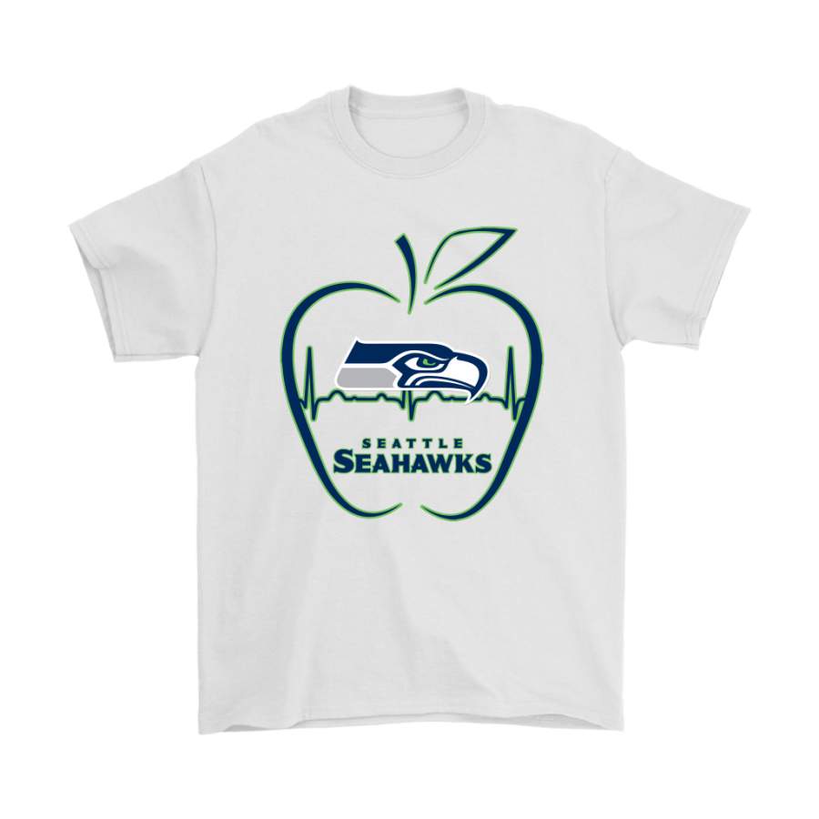 Apple Heartbeat Teacher Symbol Seattle Seahawks Shirts