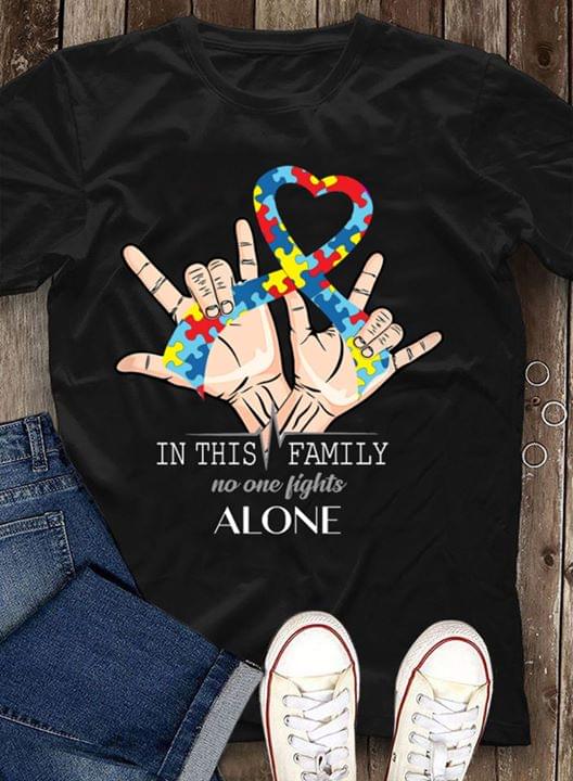 In This Family No One Fights Alone Family Love Standard Men T-shirt