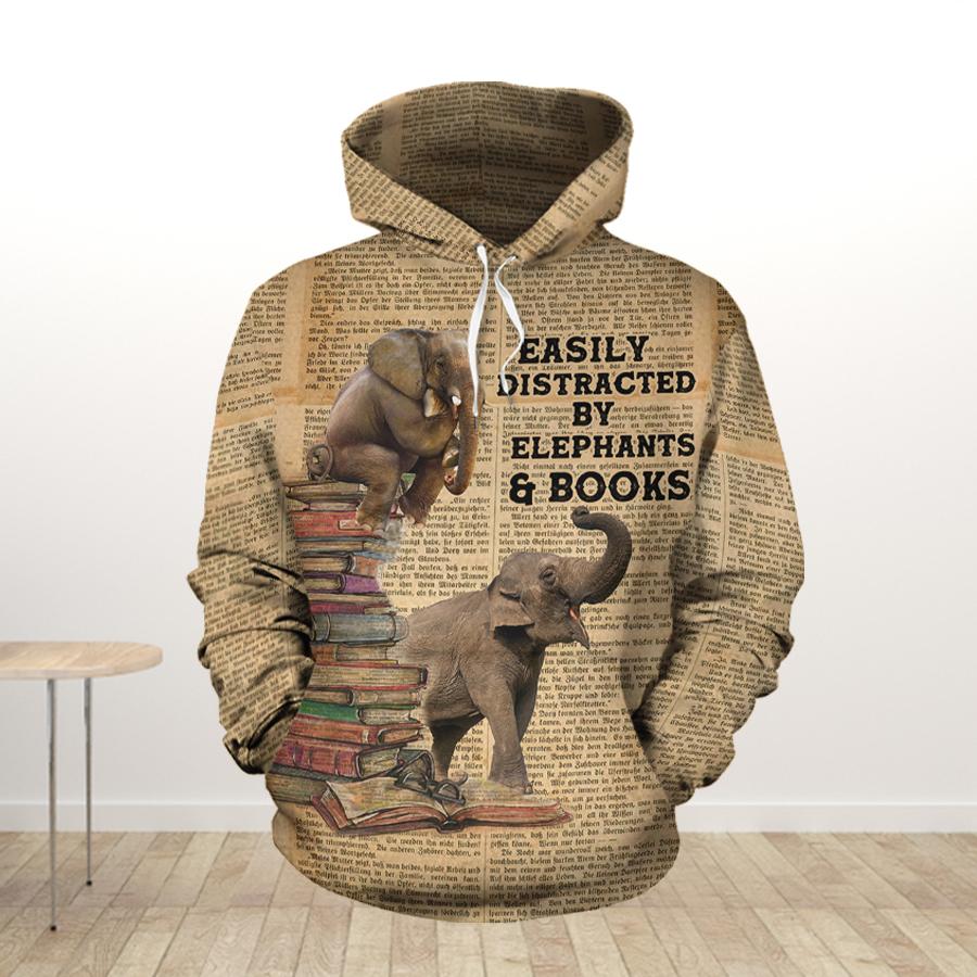 Elephants And Books Hoodie & Legging