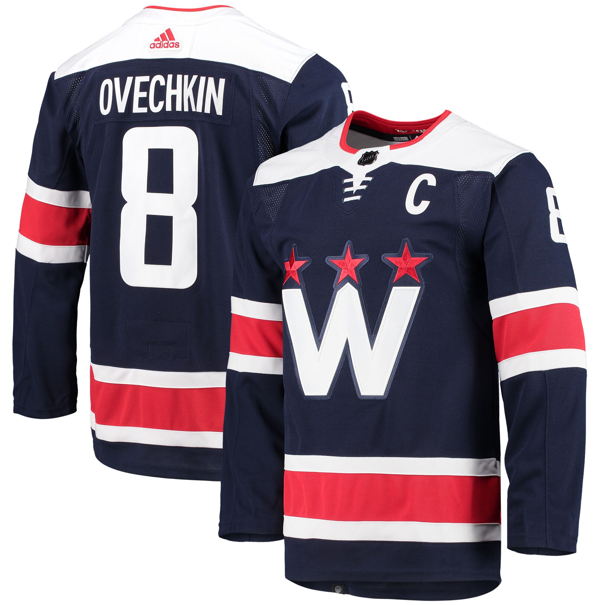 Men's Washington Capitals Alexander Ovechkin adidas Navy Alternate Primegreen Authentic Pro Player Jersey