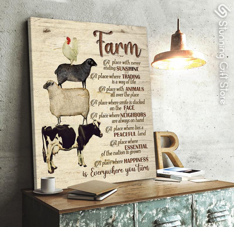 Stunning Gift Awesome Animal Farm Canvas A Place With Never Ending Sunshine Wall Art Decor