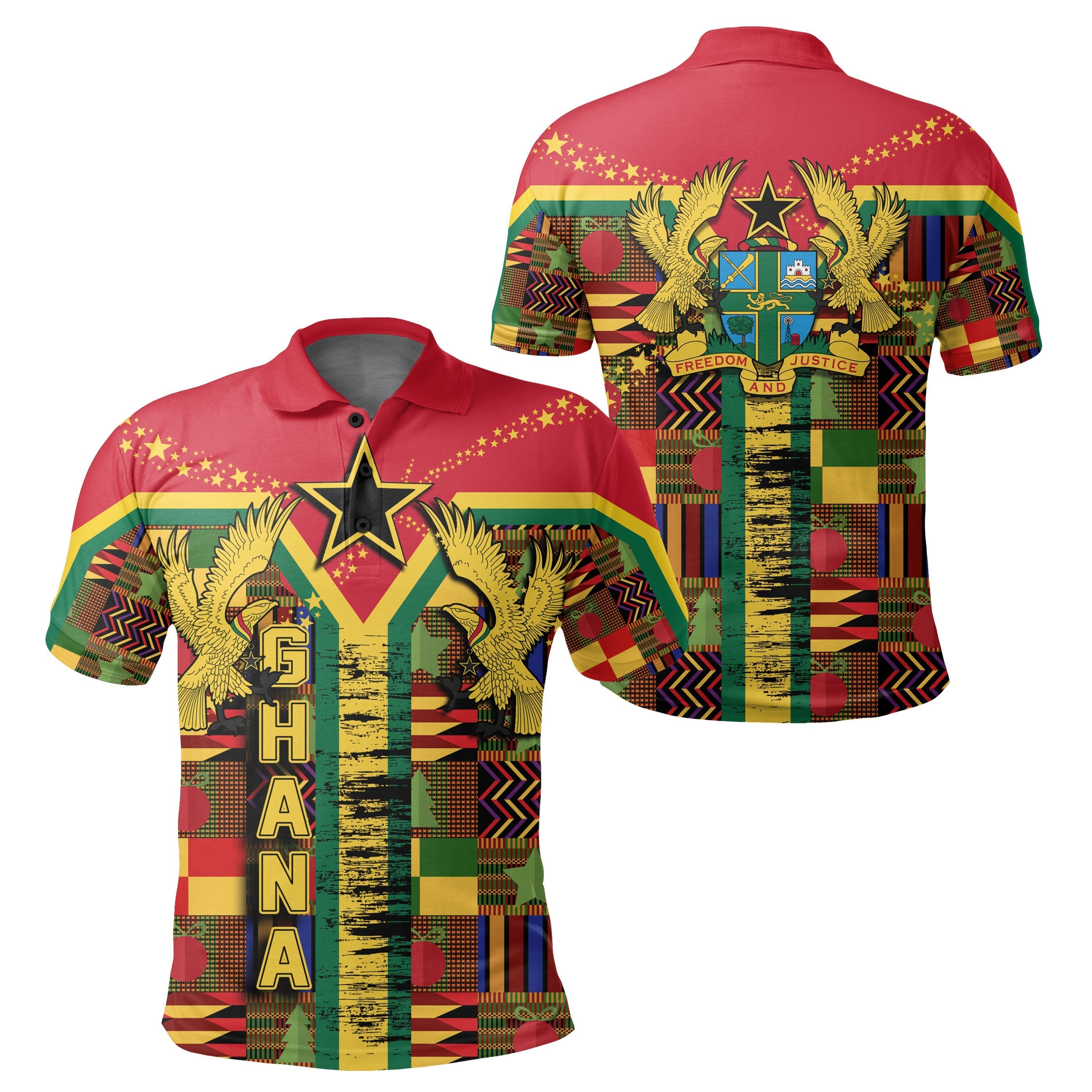 Greek Life Polo – Ghana Pattern Kente Christmas Polo Shirt