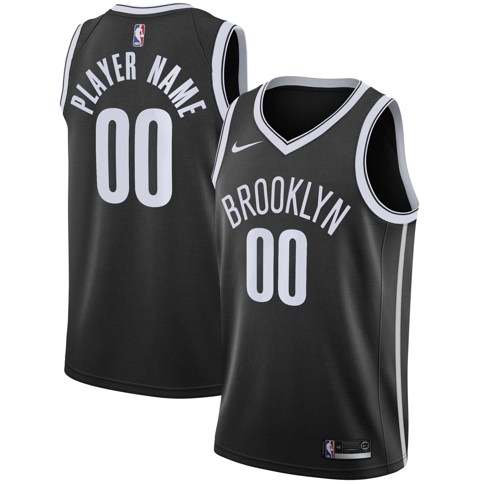 Brooklyn Nets Swingman Custom Jersey Black – Icon Edition