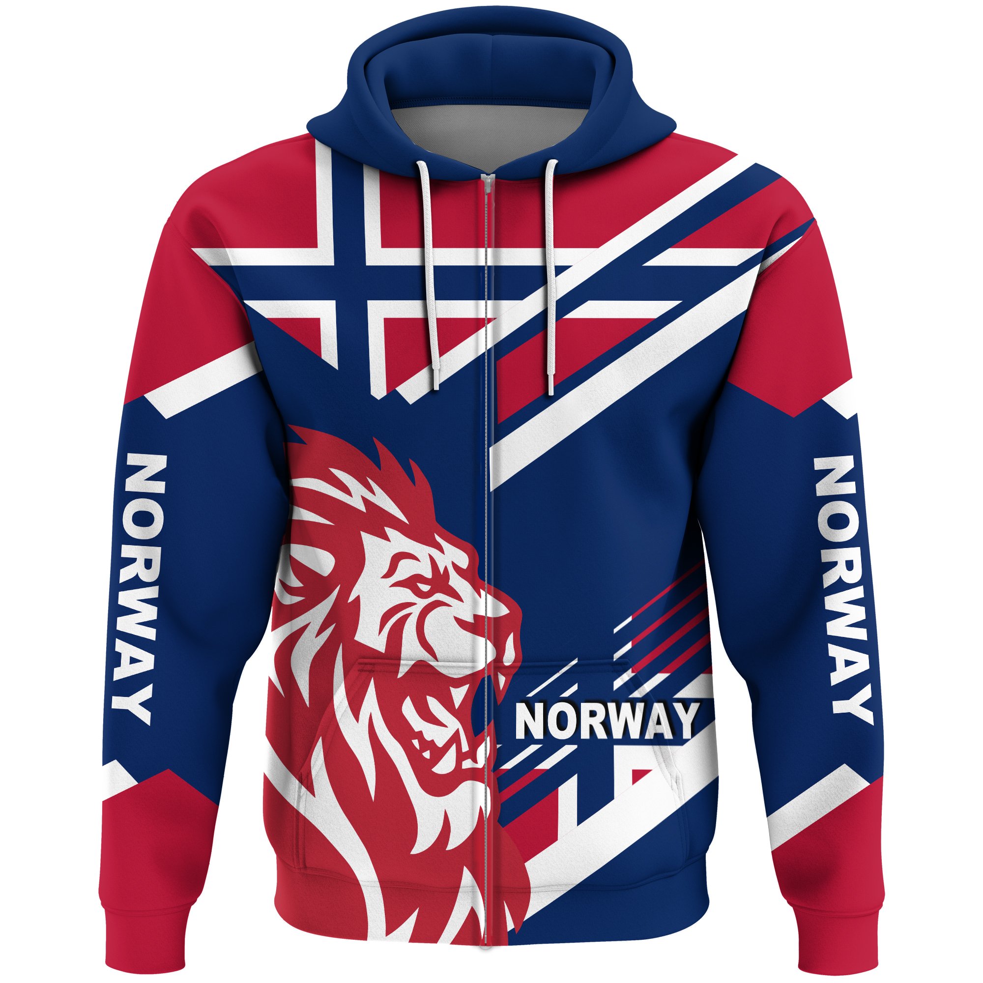 1stTheWorld Hoodie Zip – Norway Lion Flag Special Edition A30