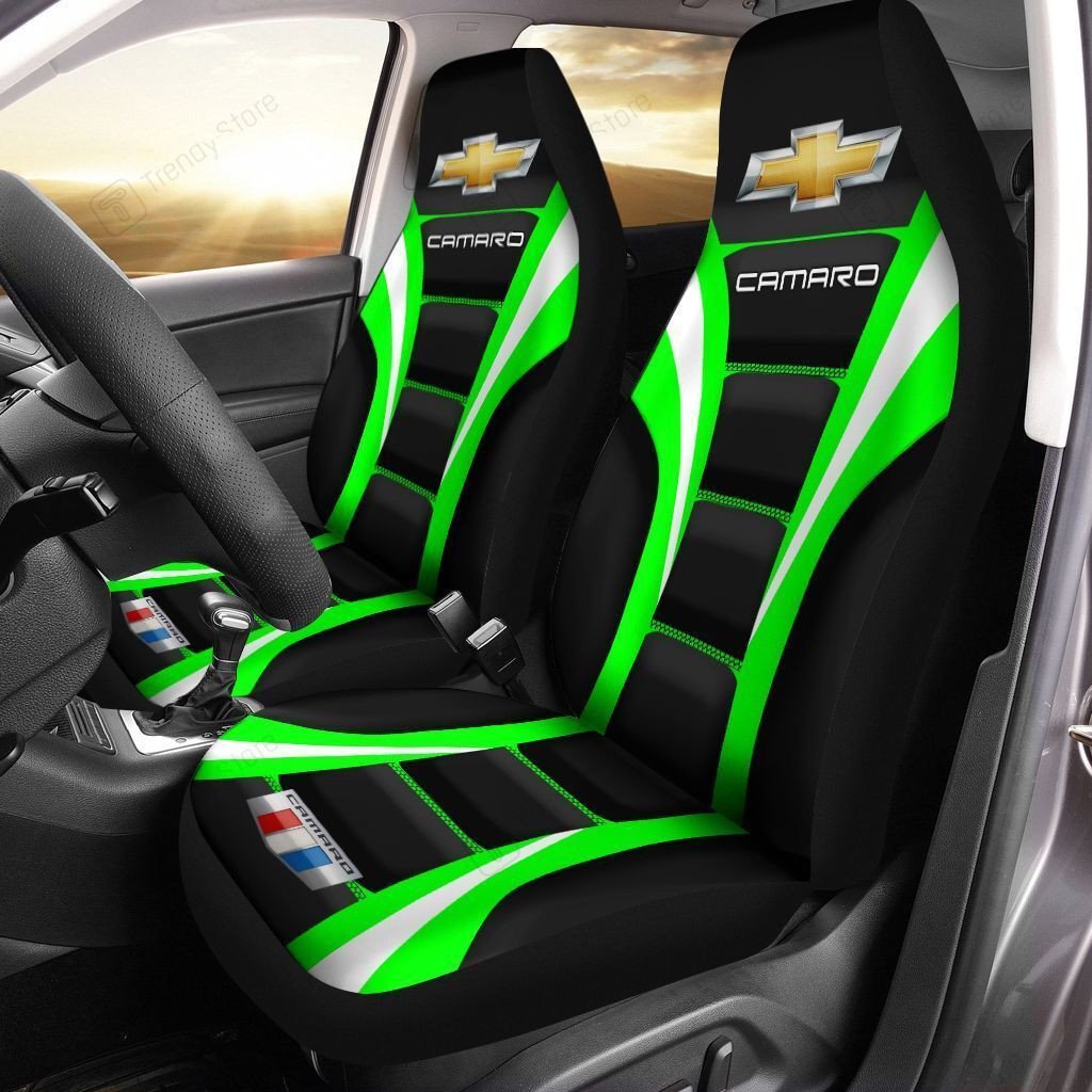 Chevrolet Camaro Car Seat Cover (Set Of 2) Ver2 (Green)