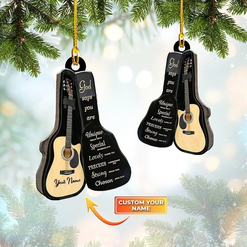 Personalized Classic Guitar Custom Name Ornament Christmas