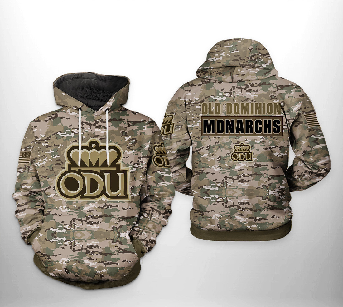 Old Dominion Monarchs Ncaa Camo Veteran Hoodie & Zip Hoodie