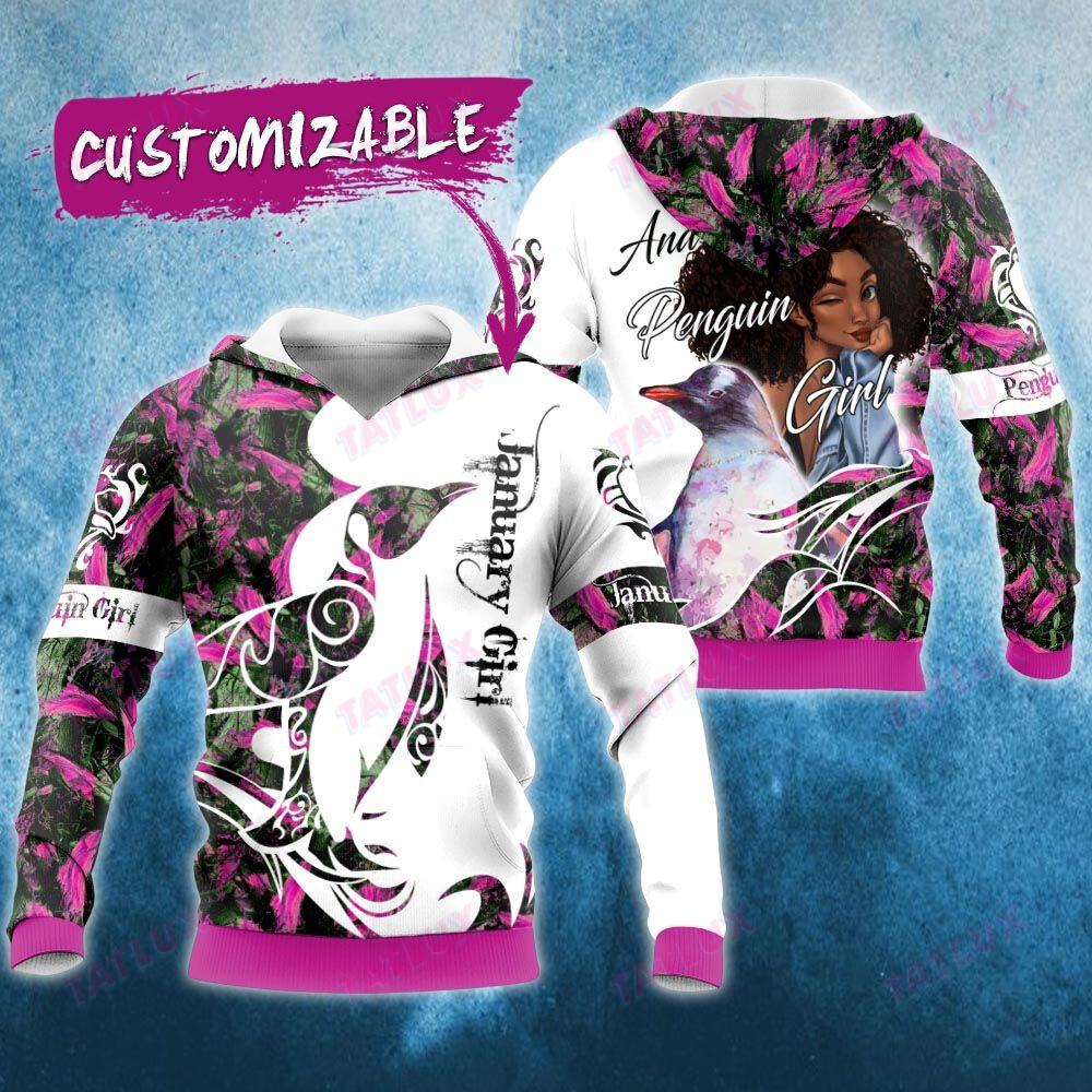 Black Girl Wild Animal Penguin 3D All Over Printed Shirt, Sweatshirt, Hoodie, Bomber Jacket Size S – 5Xl