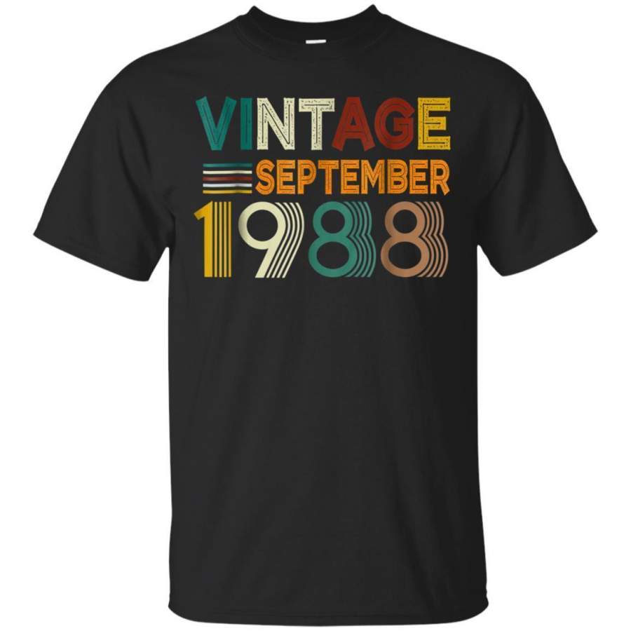 AGR 30th Birthday Gift Vintage September 1988 Year Tshirt Jaq T-shirt