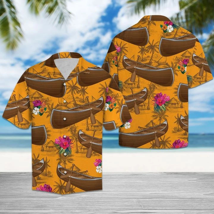 Canoeing Tropical Flowers Hawaii Shirt Unisex Adult Ha101929