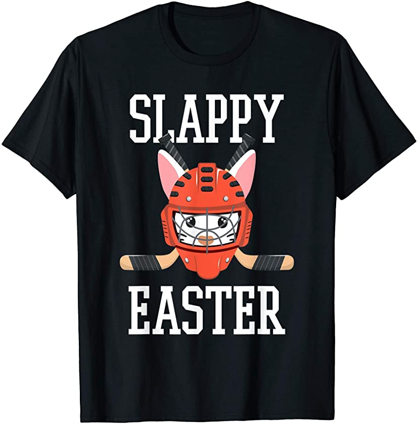 Slappy Easter Bunny Rabbit Hockey Player Sport Lover T-Shirt