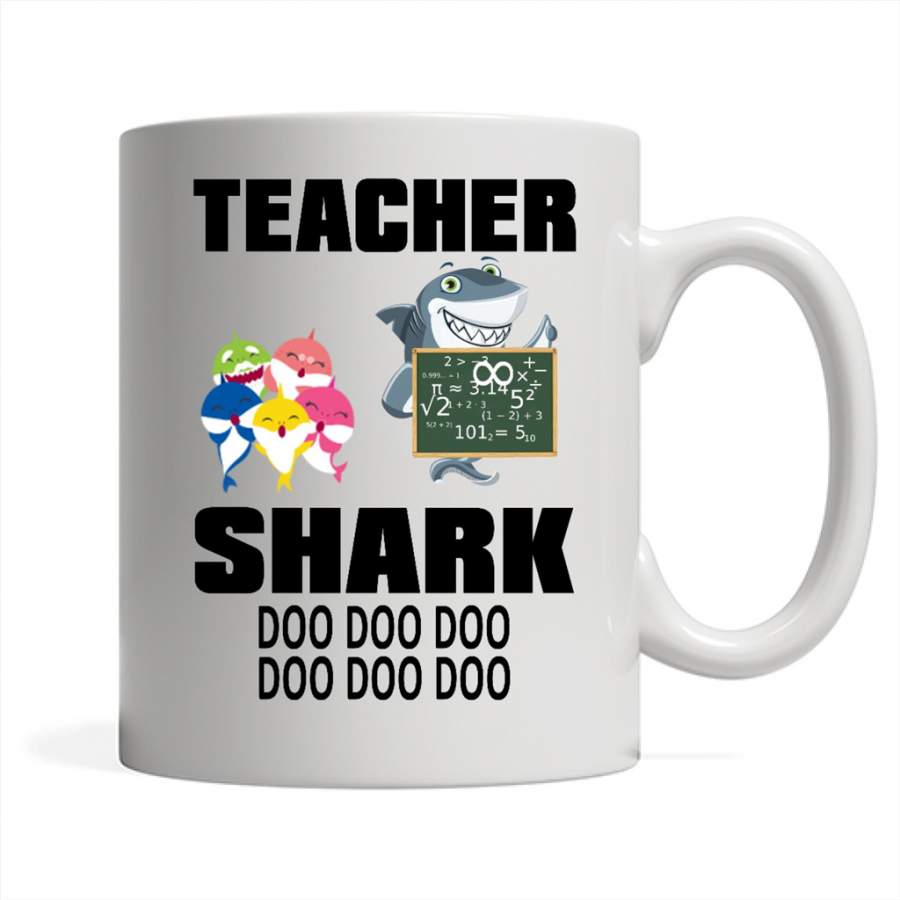 Teacher Shark Doo Doo Doo – Full-Wrap Coffee White Mug