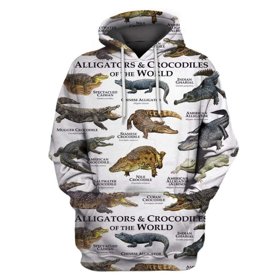 3D All Over Print Alligator & Crocodile Hoodie