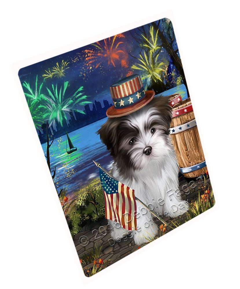 4Th Of July Independence Day Fireworks Malti Tzu Dog At The Lake Blanket Blnkt76791