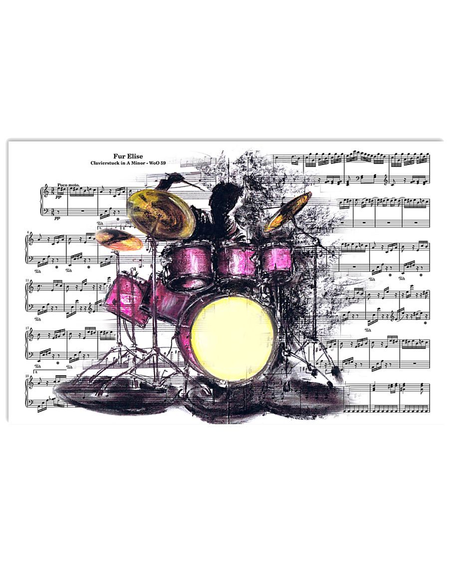 Drummer Playing Drums Music Sheet Art Horizontal Canvas And Poster Wall Decor Visual Art