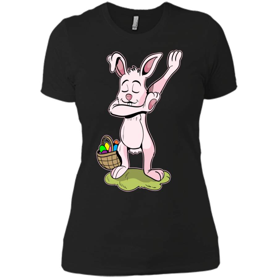 Dabbing Easter Bunny Shirt Kids Hip Hop Dab Dance Gift Next Level Ladies Boyfriend Tee