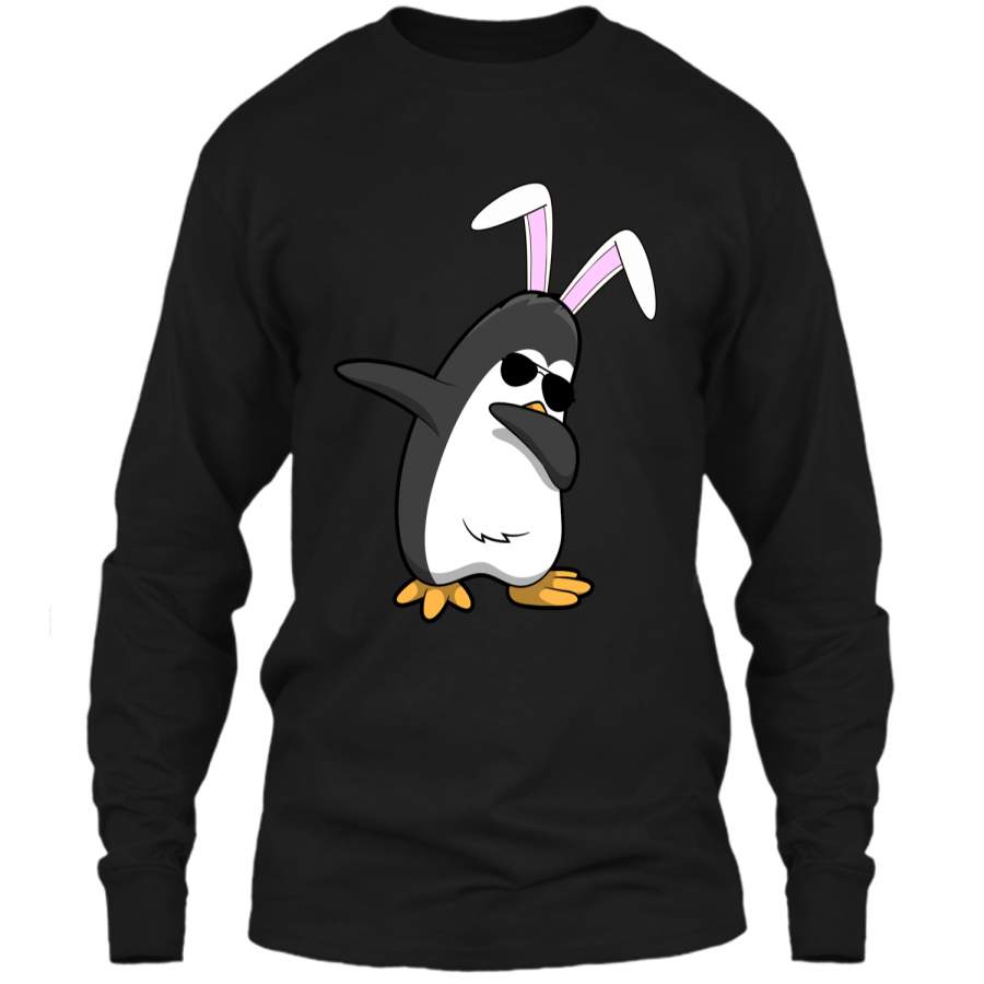 Dabbing Easter Bunny Shirt Penguin Dab Boys Girls Kids Gift LS Ultra Cotton Tshirt