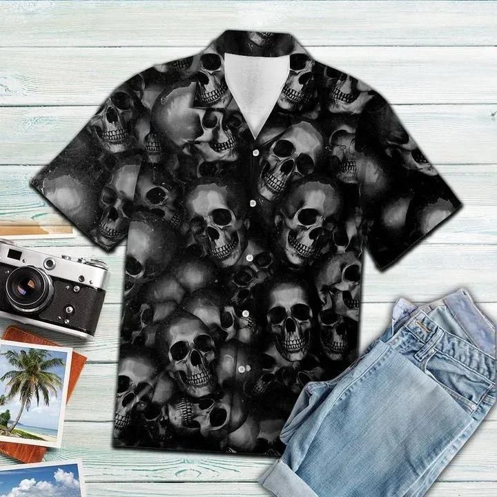 Awesome Skull Pattern Hawaiian Shirt | Unisex | Full Size | Adult | Colorful | Hw1340