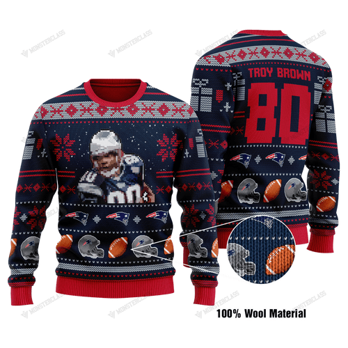 Troy Brown 80 New England Patriots Nfl Christmas Sweater