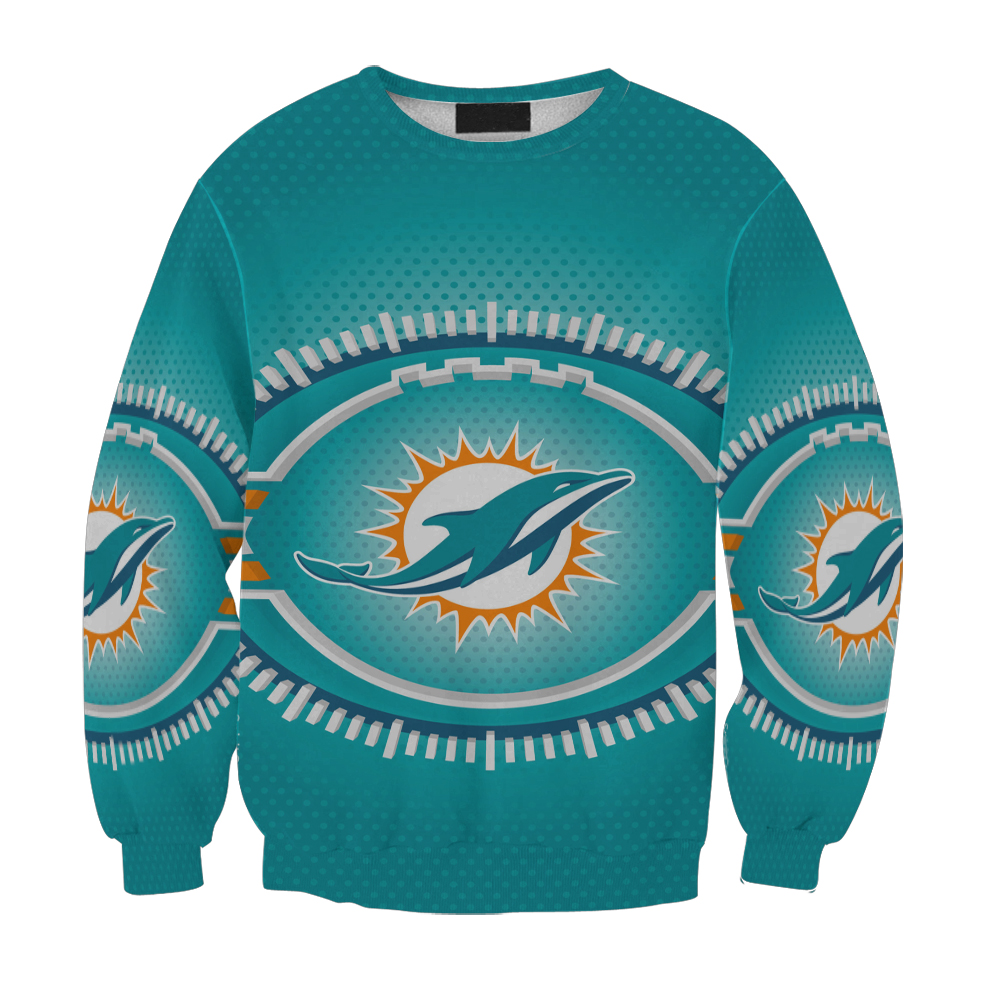 Miami Dolphins Logo Art Illustration Gift For Fan 3D Full Printing Sweatshirt